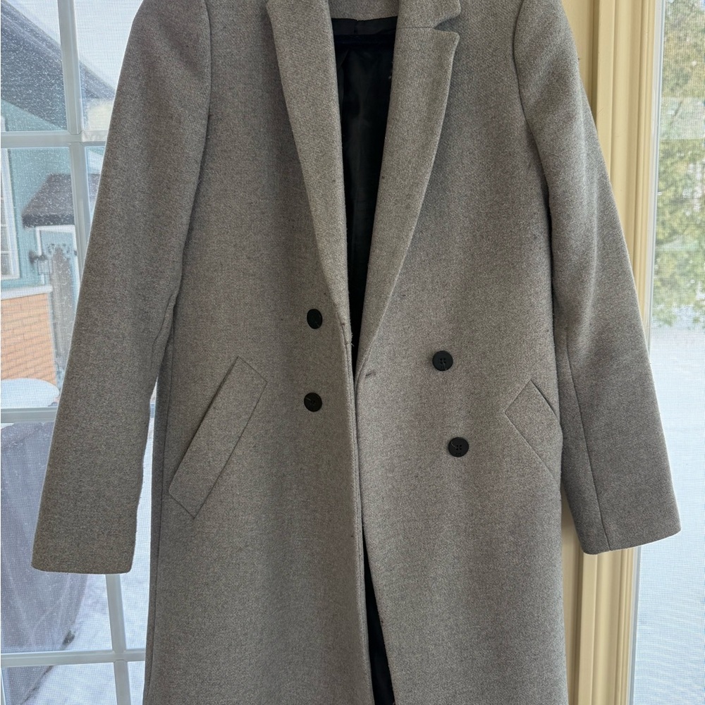 Zara Gray Double-Breasted Coat